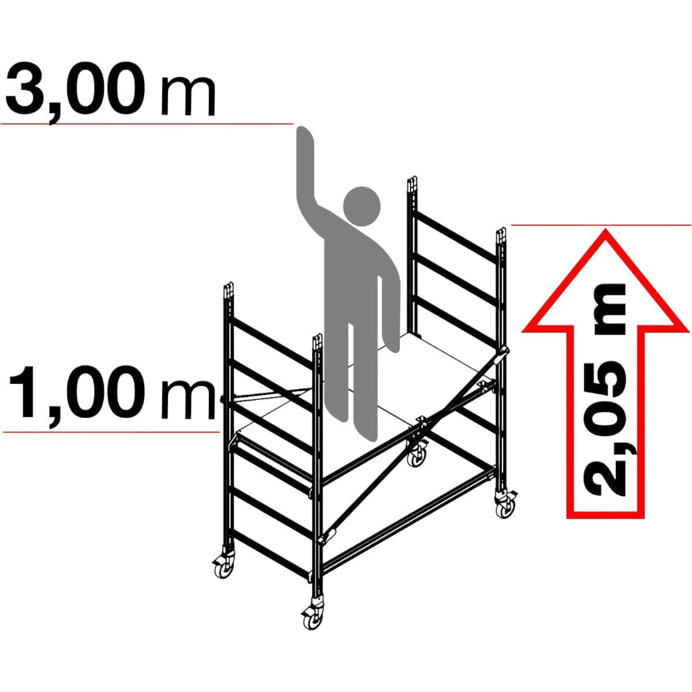 échafaudage « haut » h. 205cm - 200kg