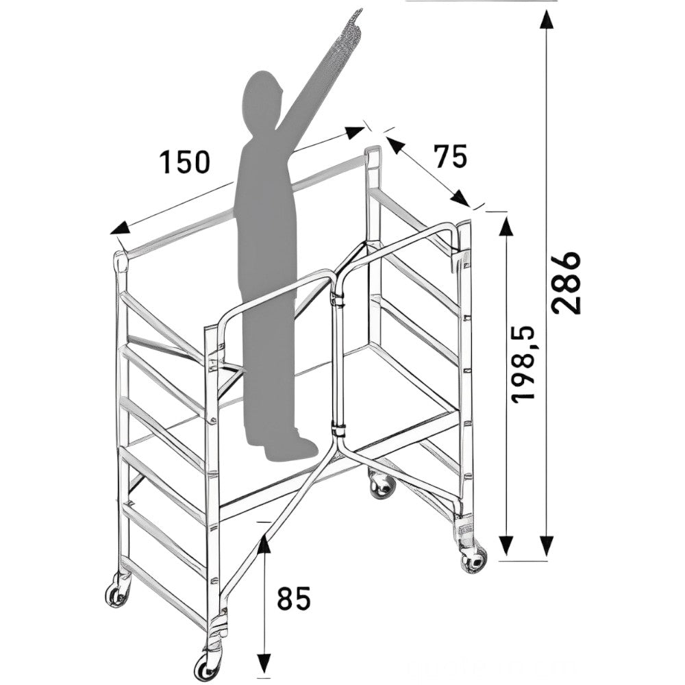 échafaudage pliant 'pliage spécial' h. 198cm - 150kg
