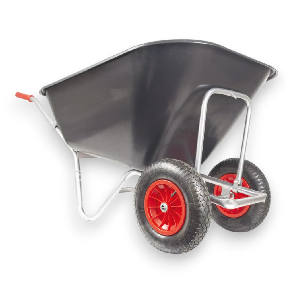 Carriola 240 lt con telaio rinforzato in acciaio e doppie ruote pneumatiche Farmer