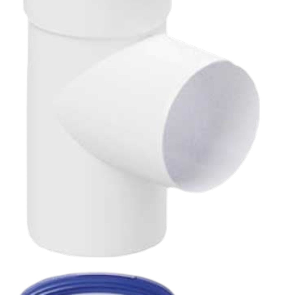 Tee per scarico fumi caldaia tradizionale con tappo raccogli condensa in alluminio diametro 80 mm bianco