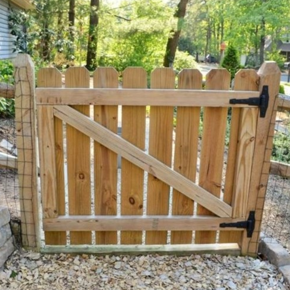 Portail extérieur en bois de pin imprégné 100xH80 cm
