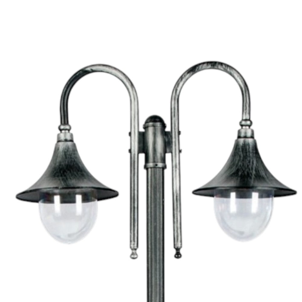 Lampadaire d'extérieur Galatea à 2 et 3 lumières en aluminium moulé sous pression avec raccordement E27 