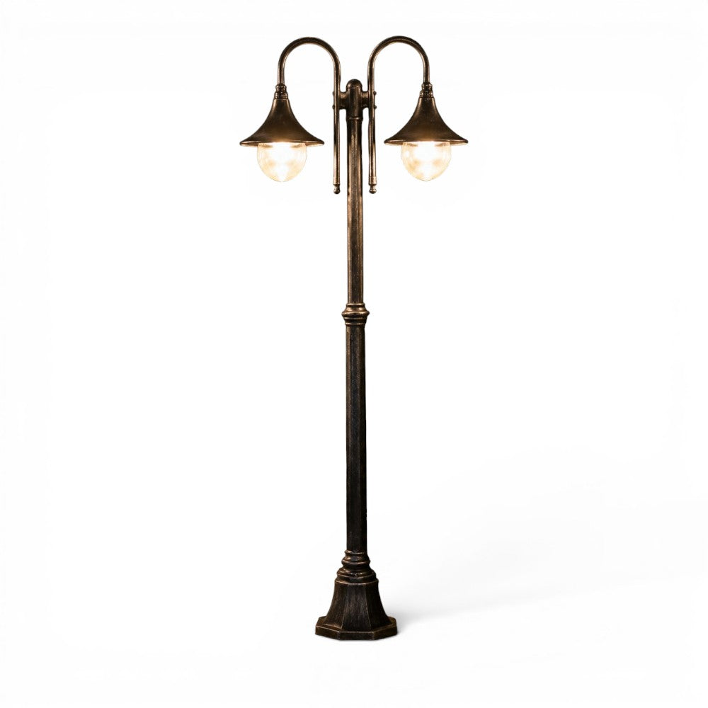 Lampadaire d'extérieur Galatea à 2 et 3 lumières en aluminium moulé sous pression avec raccordement E27 