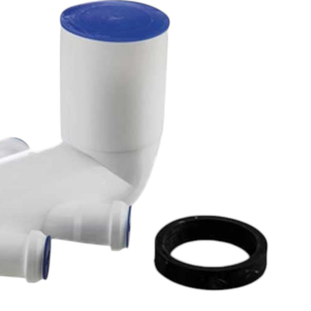 Curva wc 90° prolungata a innesto con quattro attacchi