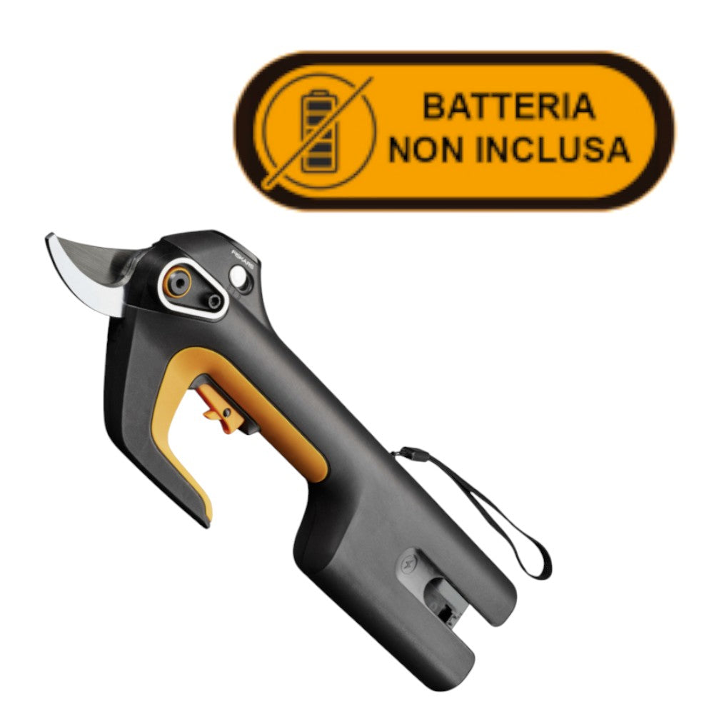 Forbici a batteria 12V con taglio rami Ø30 mm ed impugnatura morbida Fiskars Plus 1082298