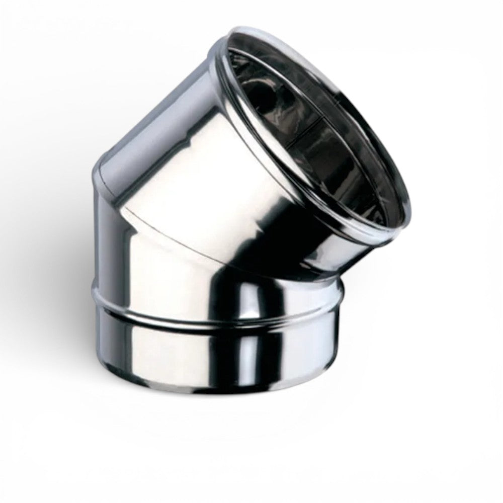 Coude 45° Acier Inox Aisi 304 Simple Paroi Épaisseur 0,5mm - ø 80mm