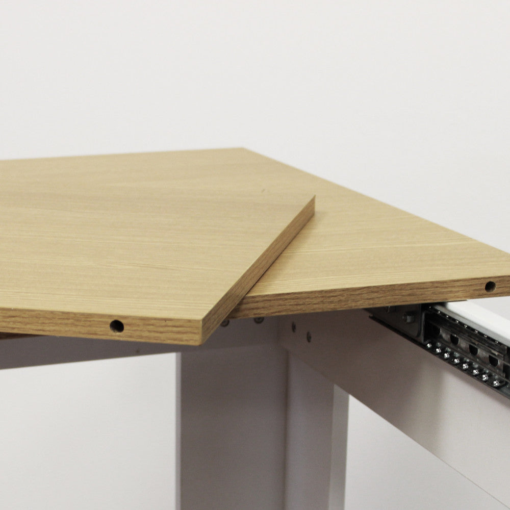 Tavolo da interno sala da pranzo in legno laminato bianco e marrone chiaro allungabile fino a 160 cm