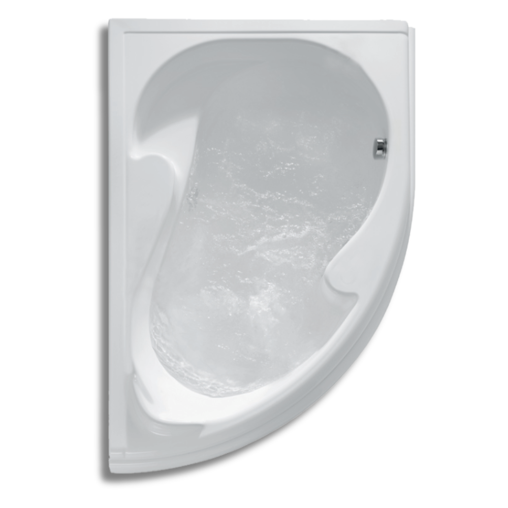 Vasca da bagno asimmetrica in acrilico bianco solo guscio 150x100 cm