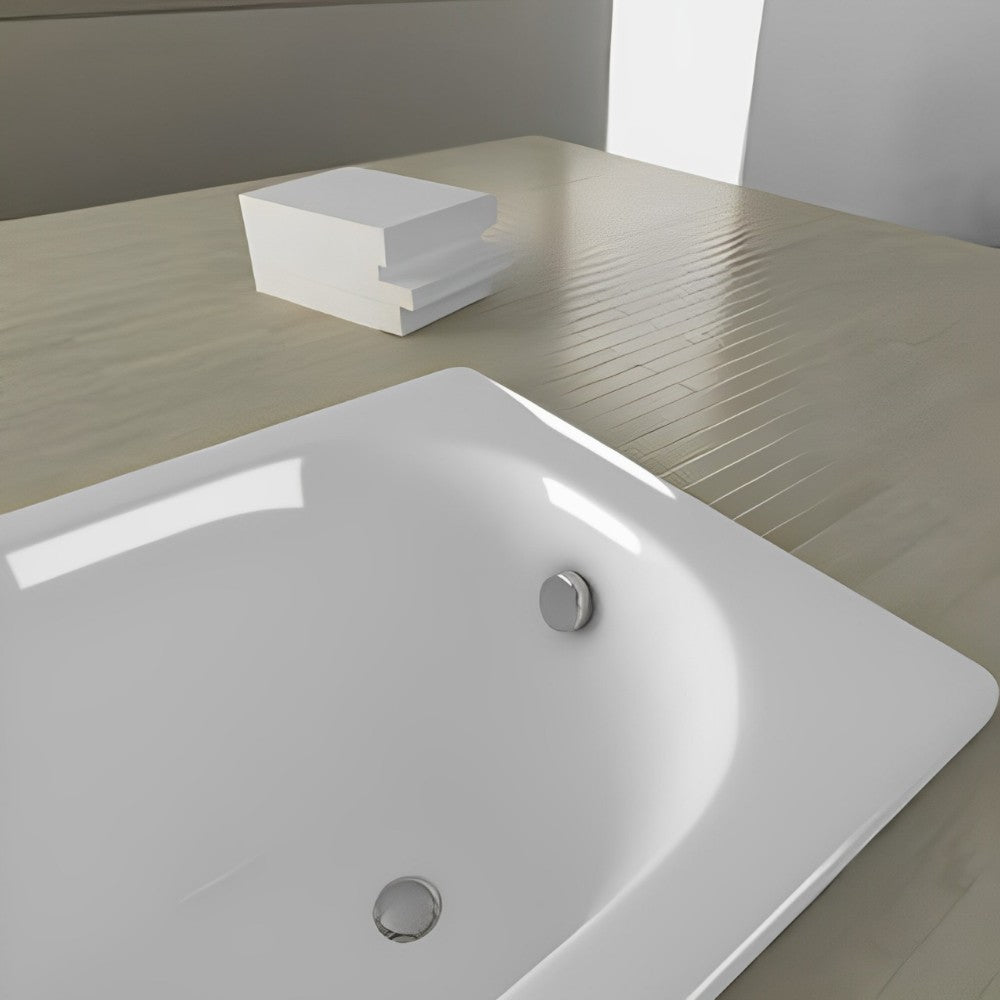 Vasca da bagno rettangolare solo guscio in acrilico bianco