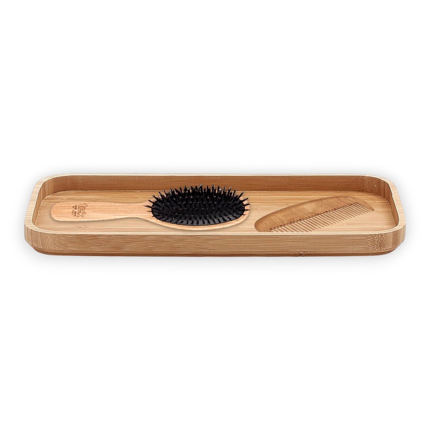 Vassoio porta oggetti 30x15 cm da appoggio da bagno in bamboo Linea Wood
