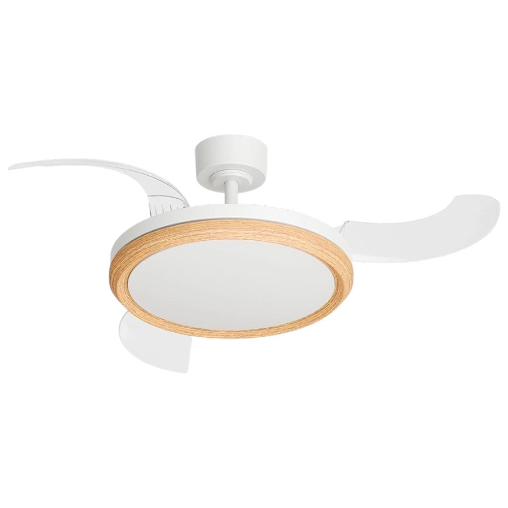 Ventilatore a soffitto con pale a scomparsa a luce led con 8 livelli di regolazione