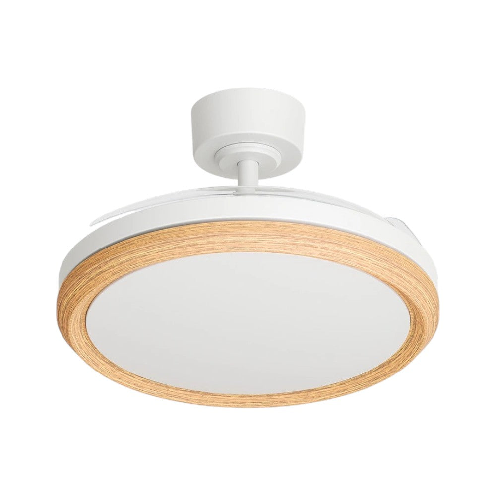 Ventilatore a soffitto con pale a scomparsa a luce led con 8 livelli di regolazione