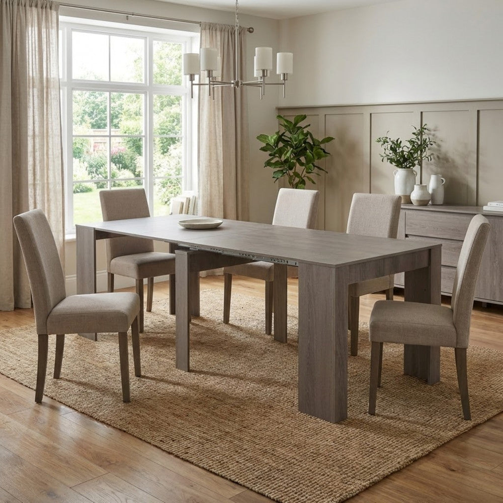 Tavolo consolle allungabile salvaspazio in mdf con struttura in metallo 90x50/300xH75 cm New Napoca