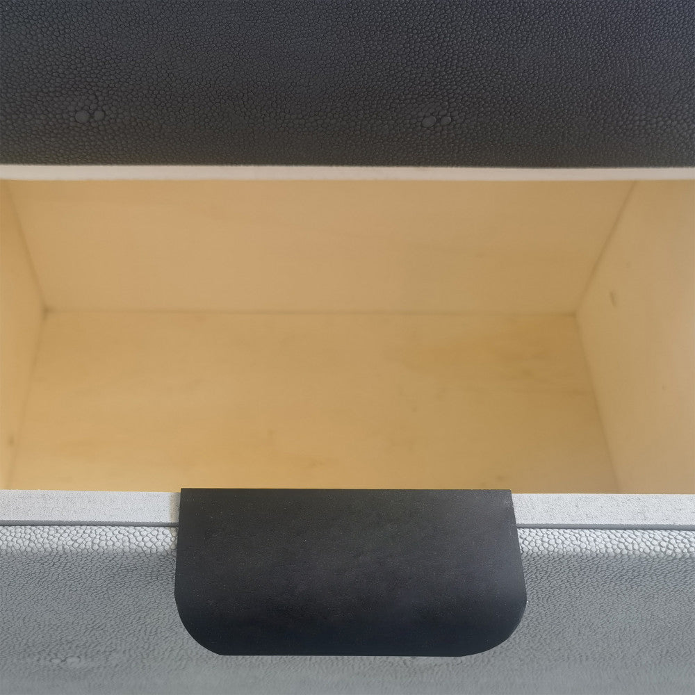 Mobiletto verticale in legno con quattro cassetti fisso bianco e grigio 34x25xH77 cm