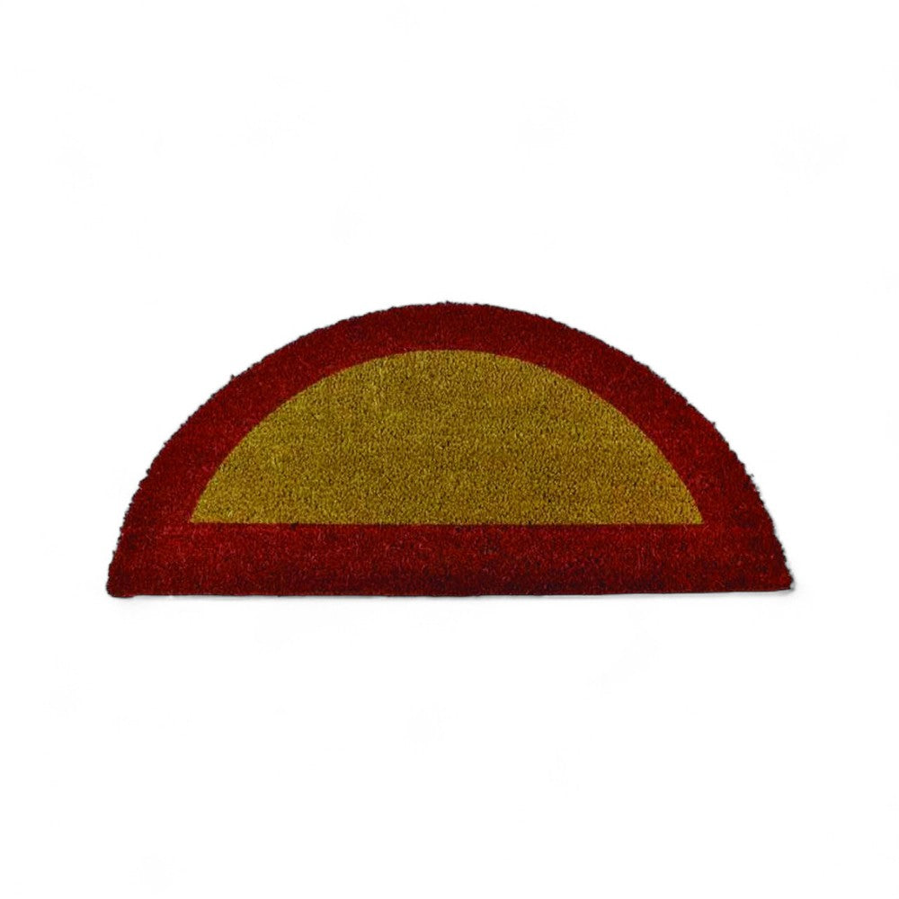 Paillasson Demi-Cercle Ecoco 40x80cm Rouge Épaisseur 18mm - 40x80cm, 18mm d'épaisseur