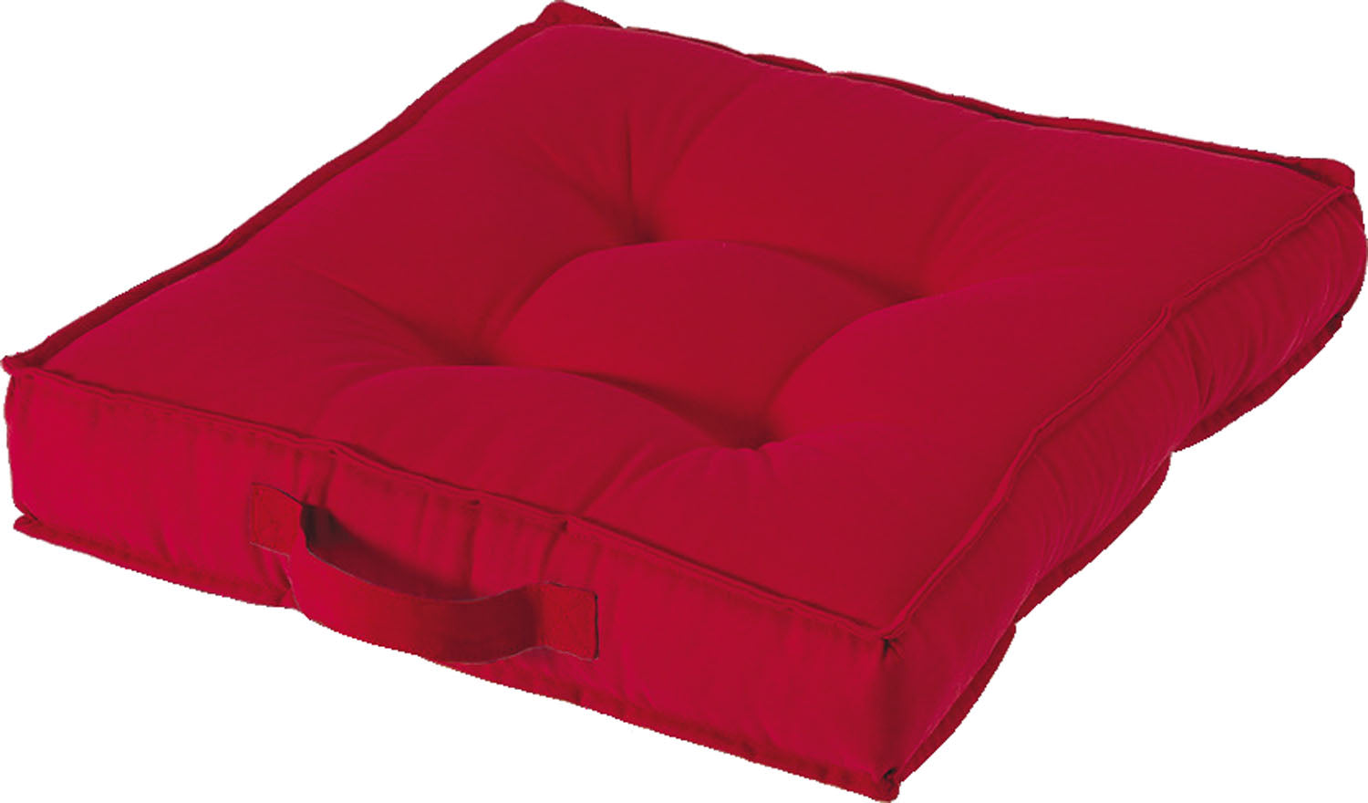 Cuscino quadrato in cotone imbottito 50x50 cm con maniglia Living
