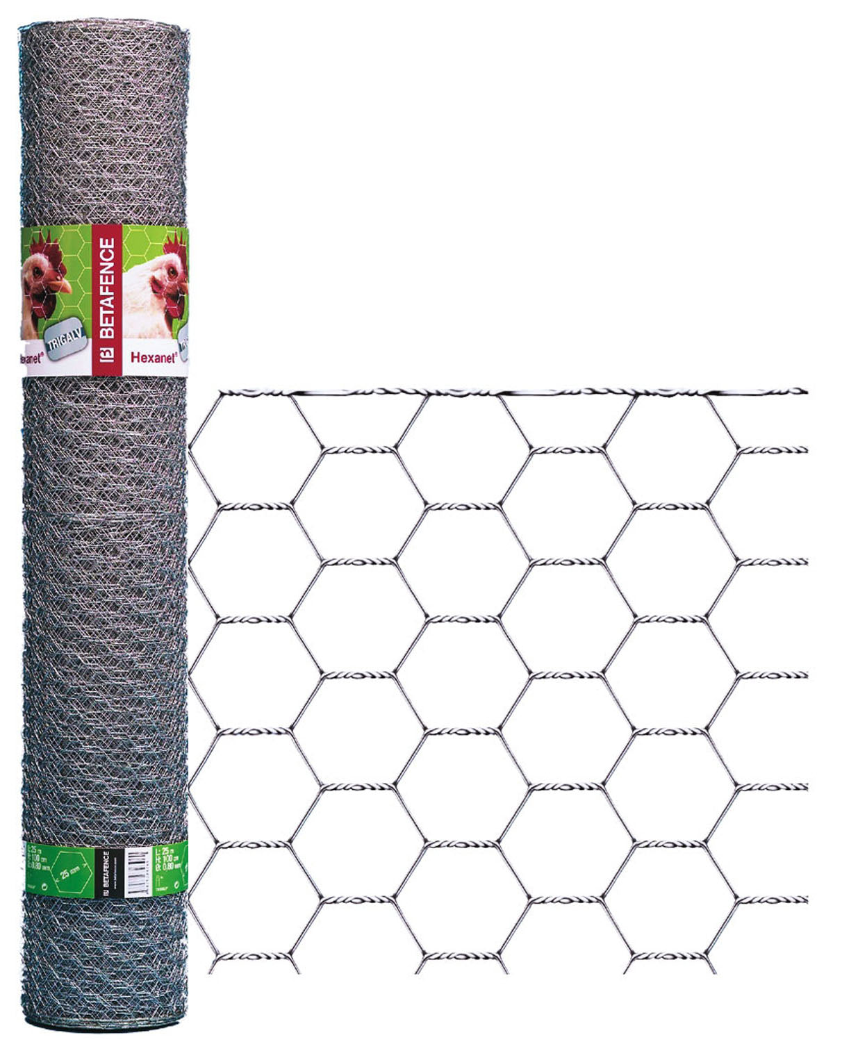 Rete per recinzioni animali filo a tripla torsione con tripla zincatura maglia esagonale 13 mm Rotolo 50 mt