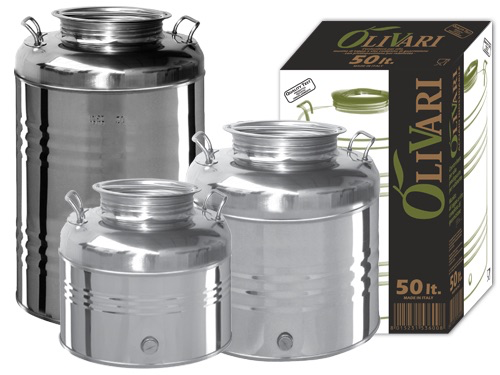 Contenitore fusto bidone acciaio inox per olio 30 litri OliVari