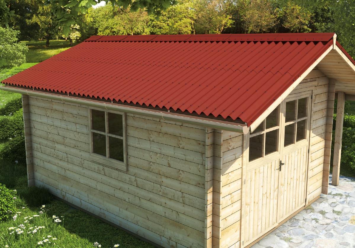 Lastre ondulate in fibra bitumata 200x85 cm per tettoie e coperture Base Onduline PPHR