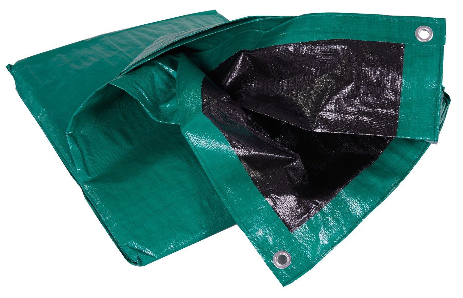 Telo occhiellato pesante rinforzato in polietilene verde nero Brixo