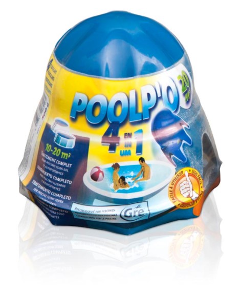 Poolp'o Trattamento acqua 20mc 4 azioni cloro antialghe flocculante 08013AL