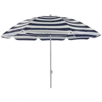 Ombrellone da spiaggia 180cm blu/bianco snodato Sun Stripes telo tnt articoli mare estate