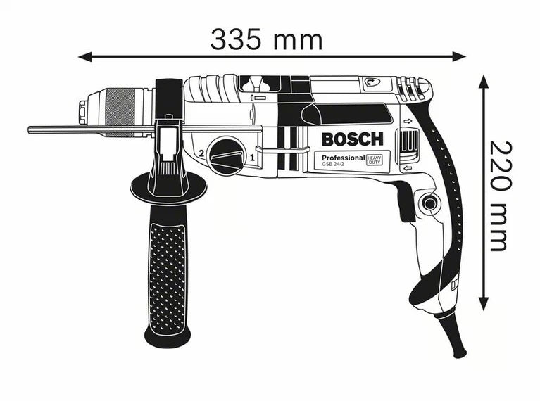 Trapano con percussione 630W Bosch professional GSB 24-2