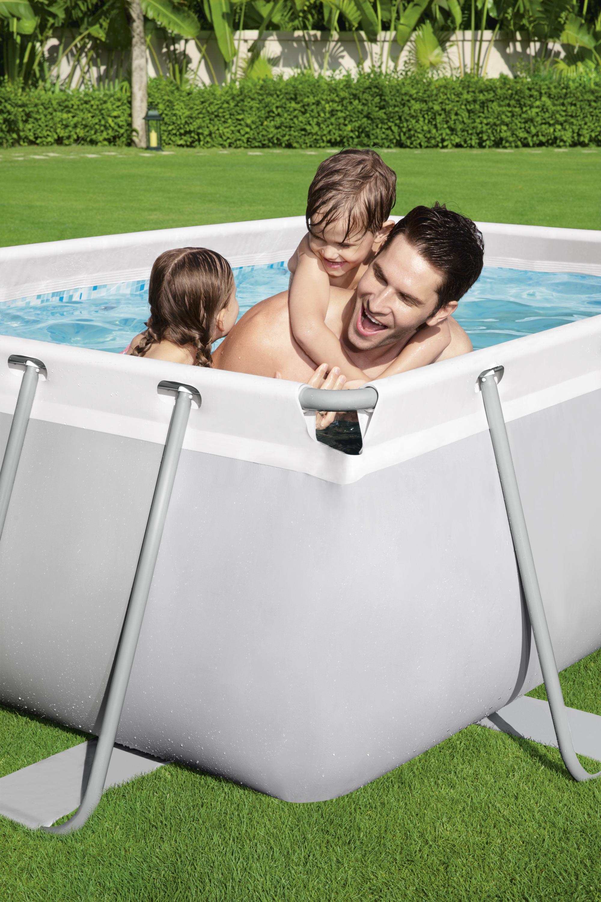 Piscina rettangolare 282x196x84 Power Steel Frame con Struttura Metallica 56629
