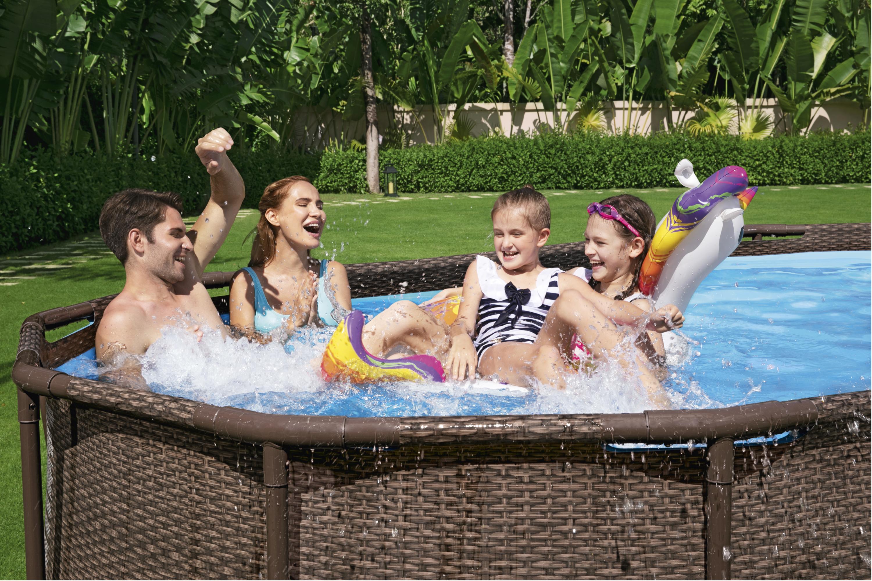 Piscina Power Steel Swim Vista II Series Ovale Con Oblò 427X250X100 cm Bestway 56714