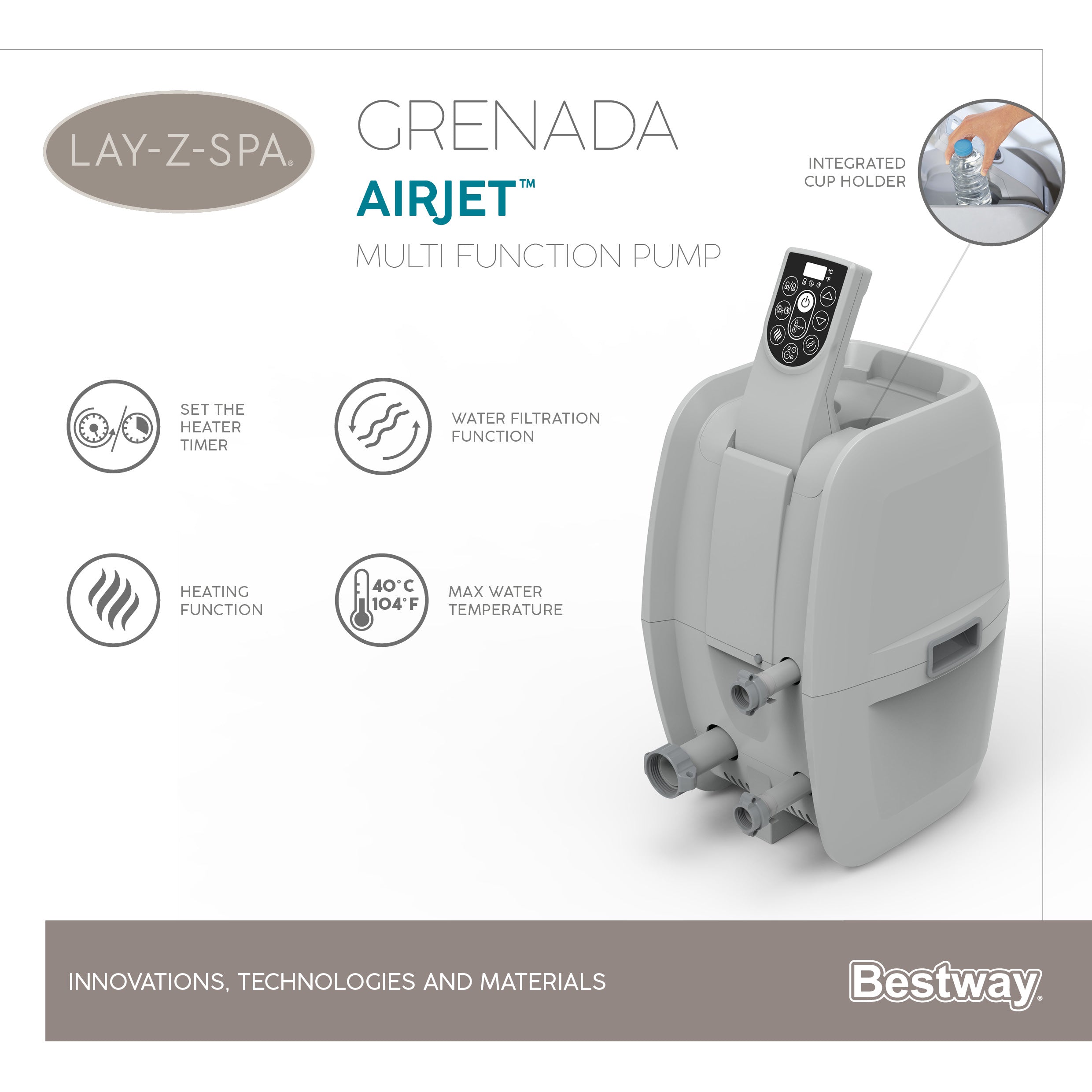 Idromassaggio Special edition gonfiabile Lay-Z-Spa Grenada AirJet 6-8 pe