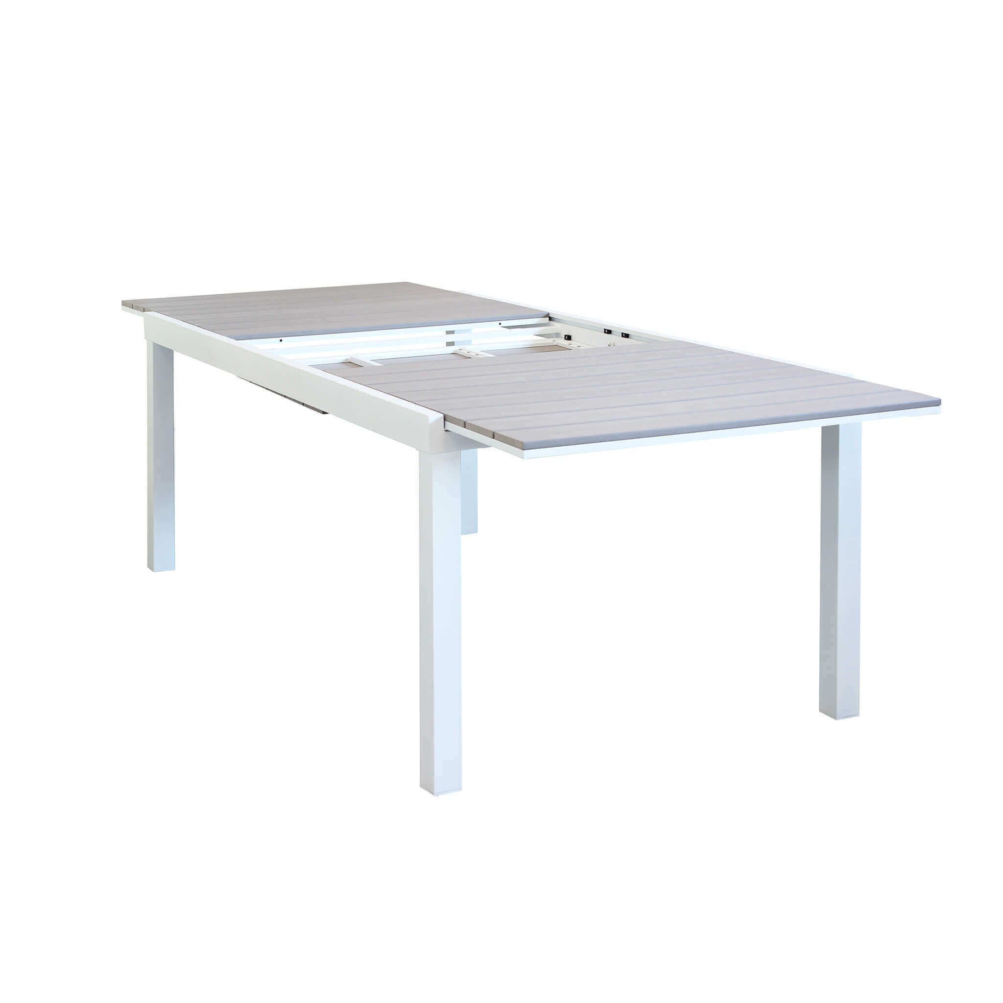 Tavolo in alluminio da esterno bianco e grigio Zulema 180/240 X 100