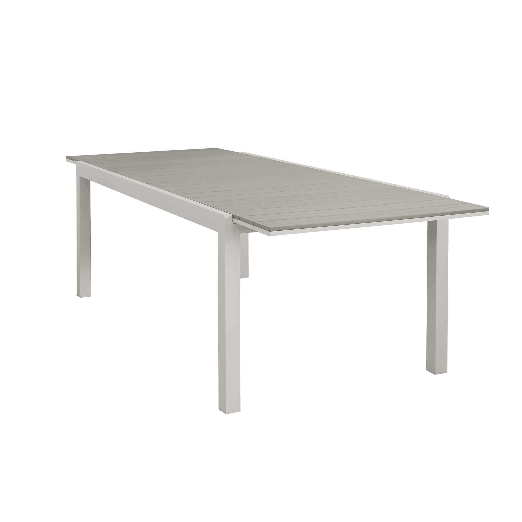 Tavolo allungabile da esterno in alluminio con piano in polywood effetto