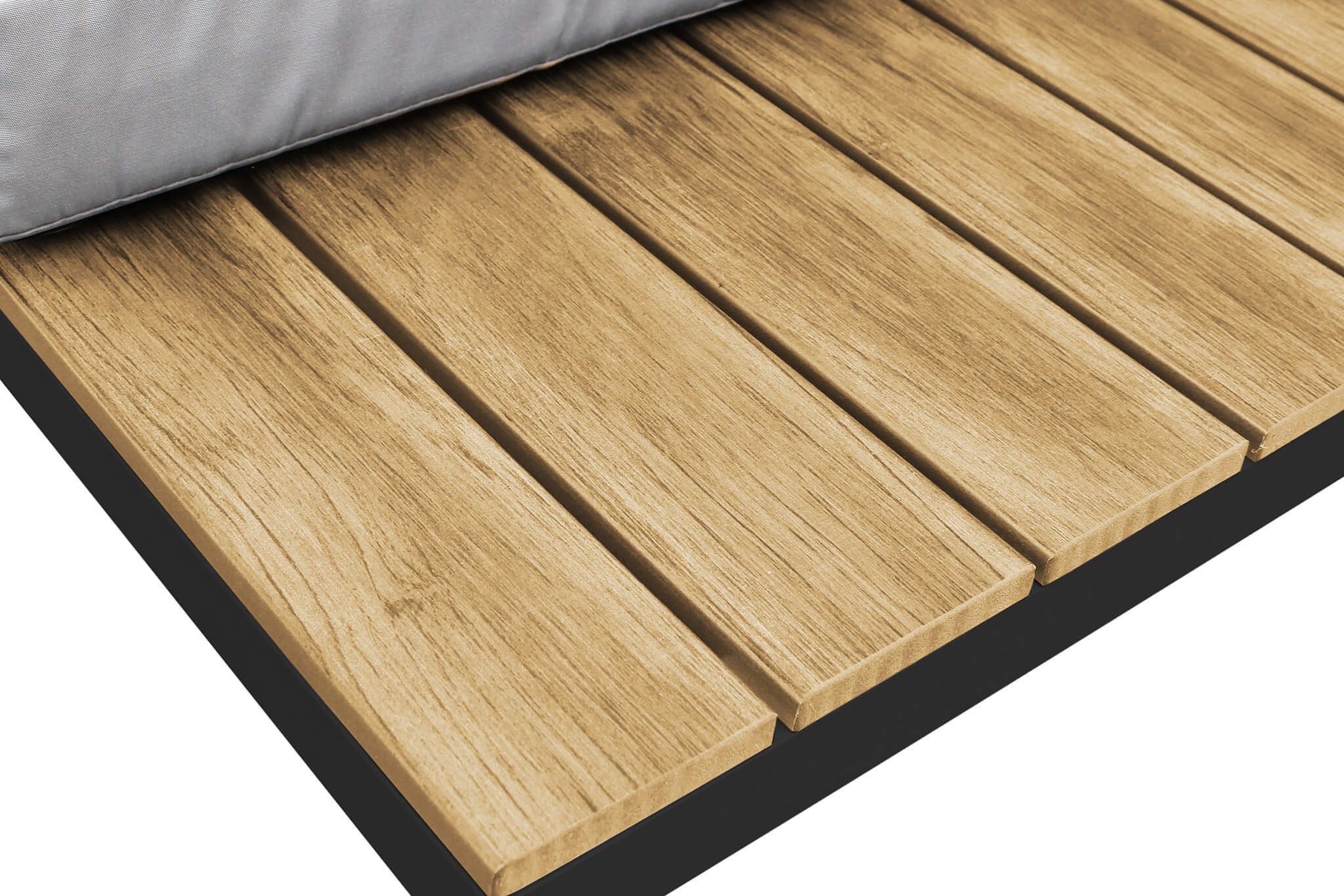 Salotto angolare in alluminio con base effetto legno per esterno STREET