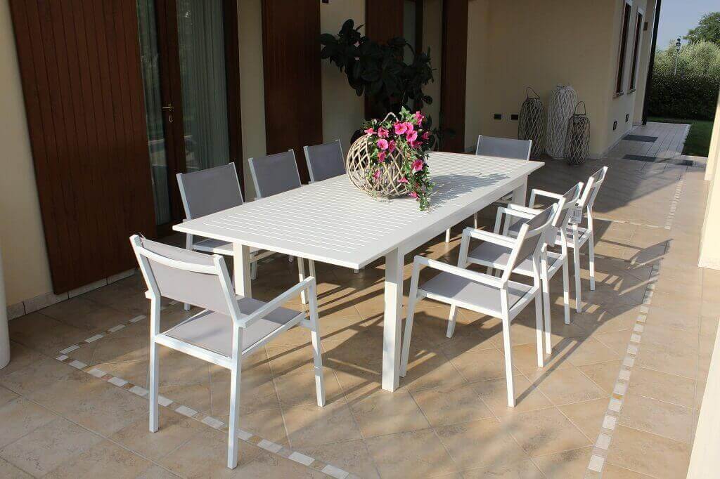 Tavolo in alluminio per esterno allungabile 130/180 cm ERACLE