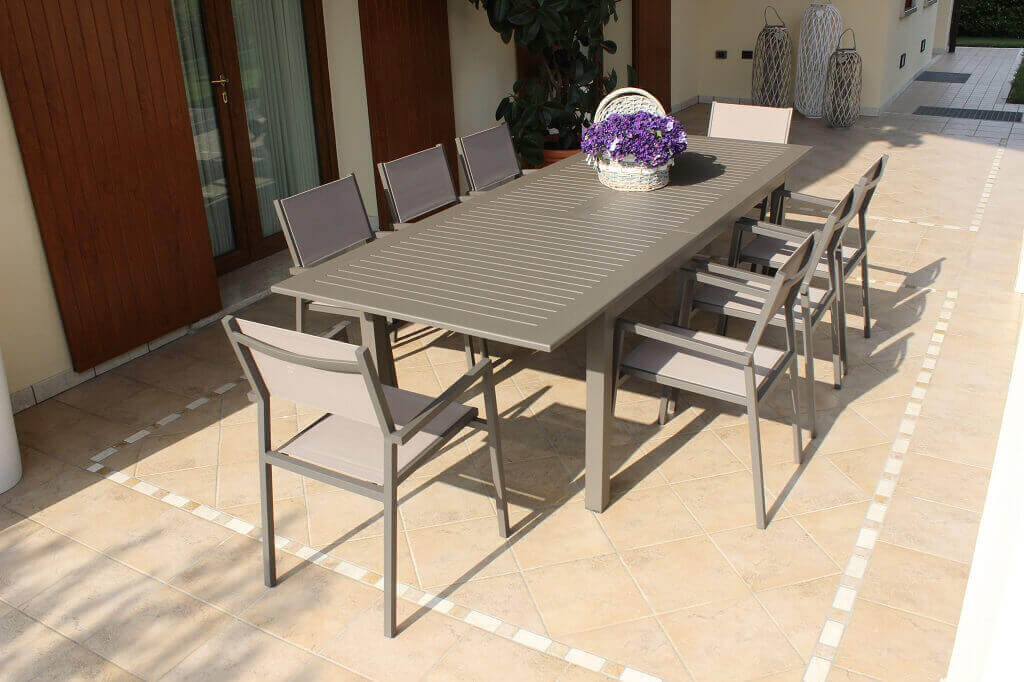 Tavolo in alluminio per esterno allungabile 130/180 cm ERACLE