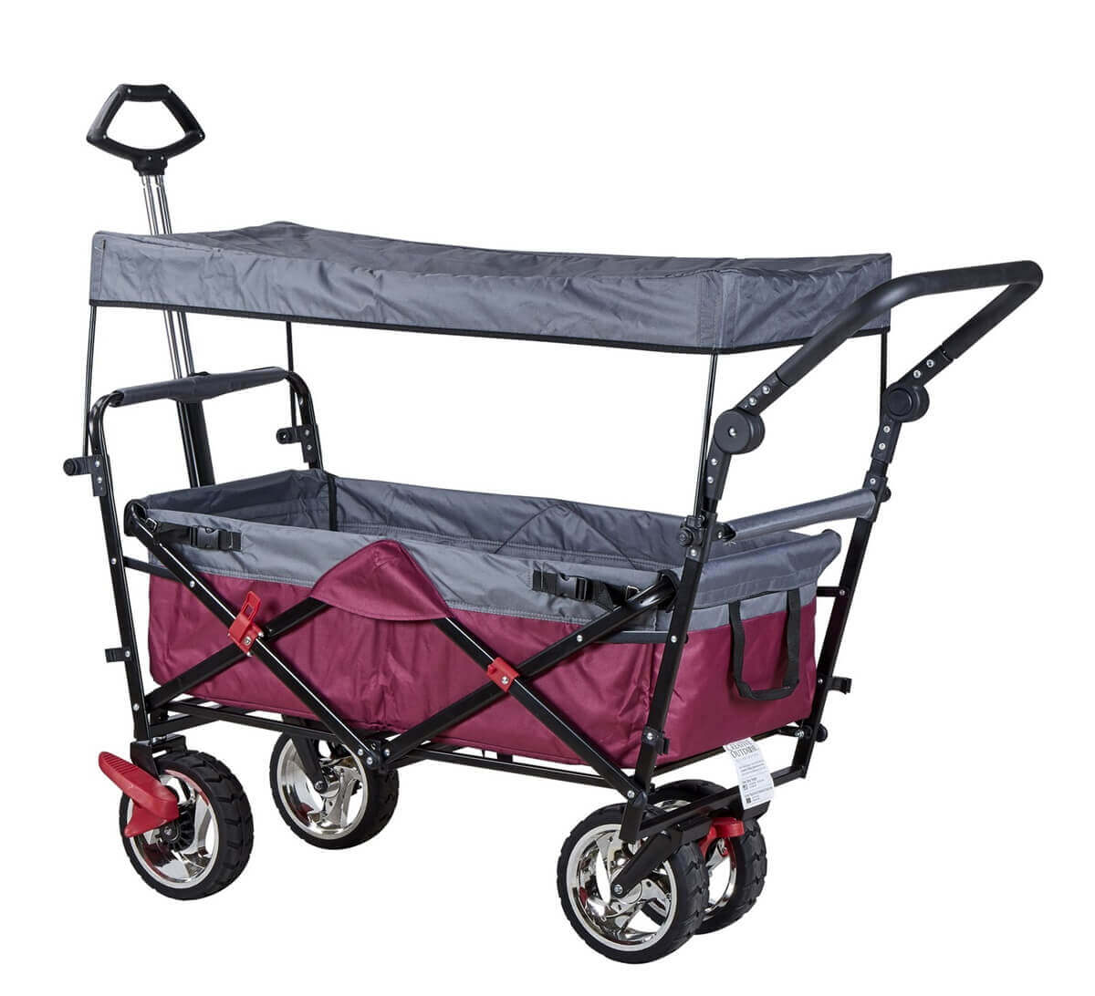 Carrello trolley pieghevole da spiaggia con tettuccio e struttura in met