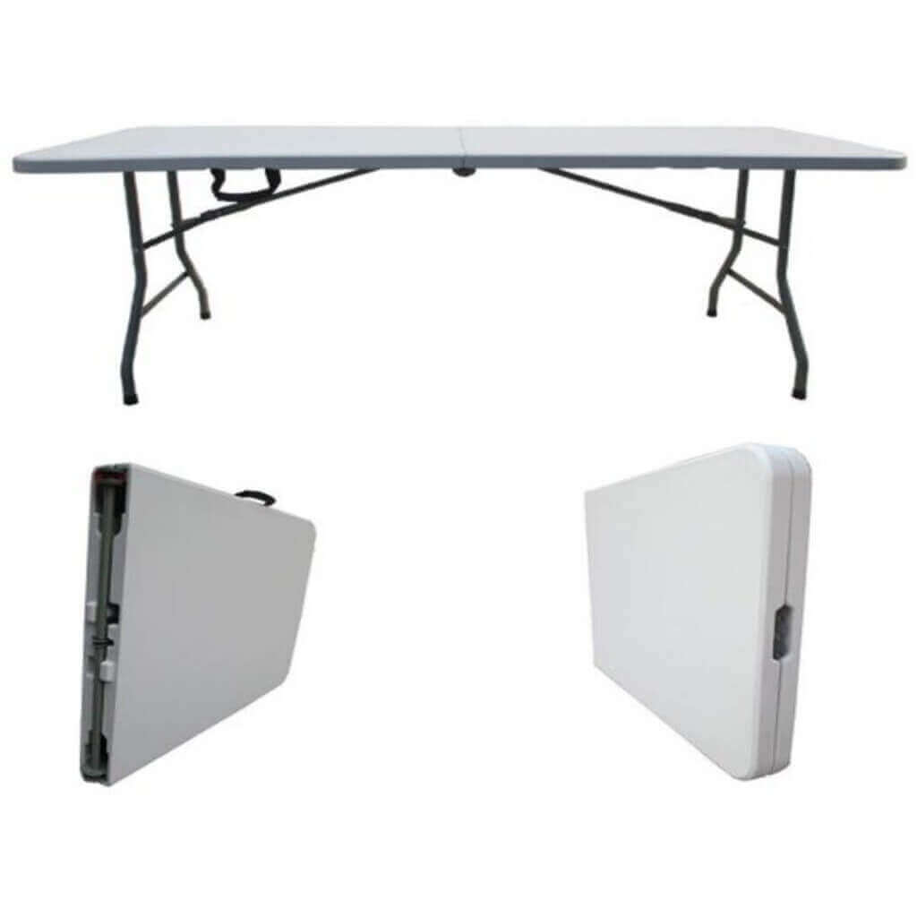 Tavolo pieghevole in acciaio e plastica 180x75x74 h cm