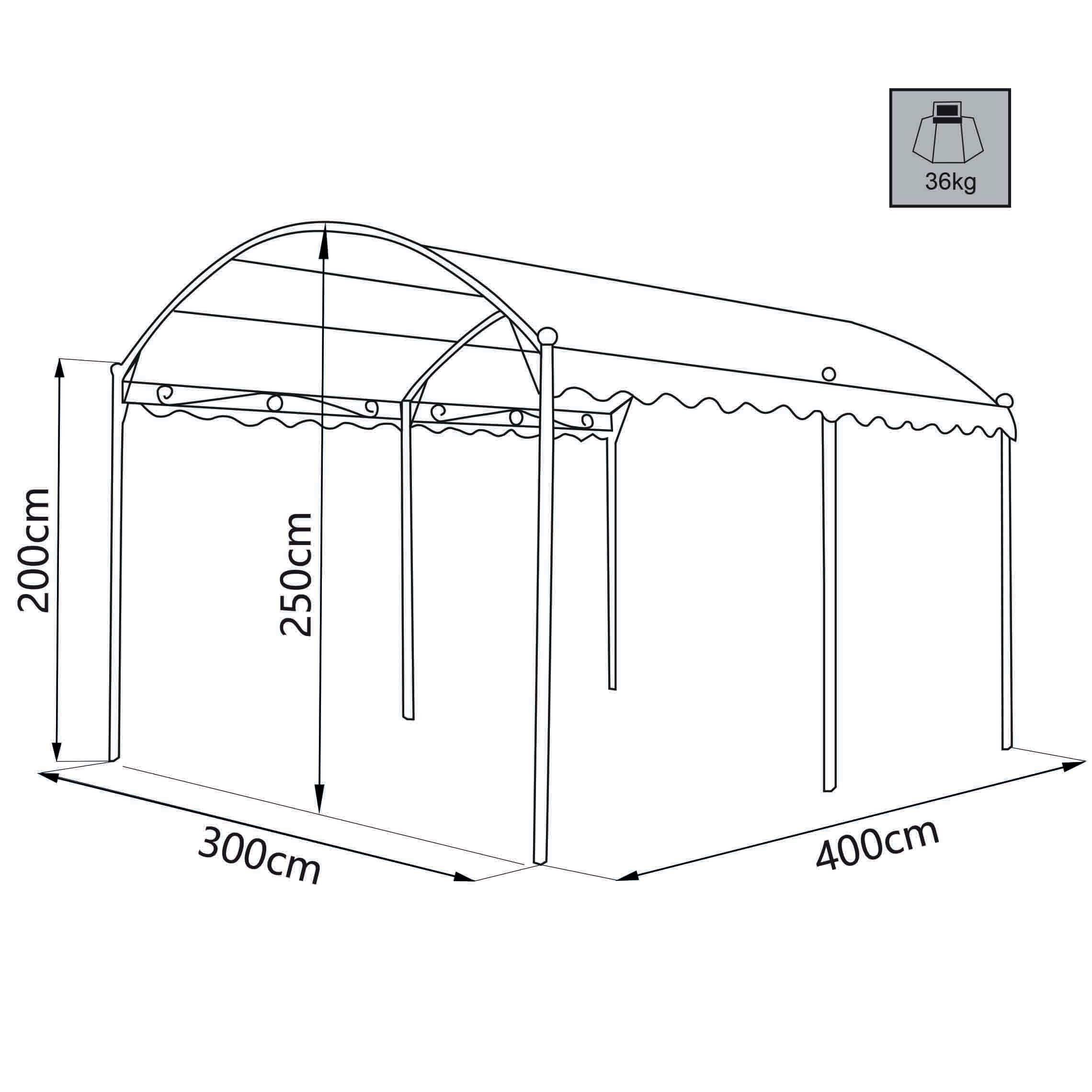 Gazebo arcato con telo in poliestere Gwenda