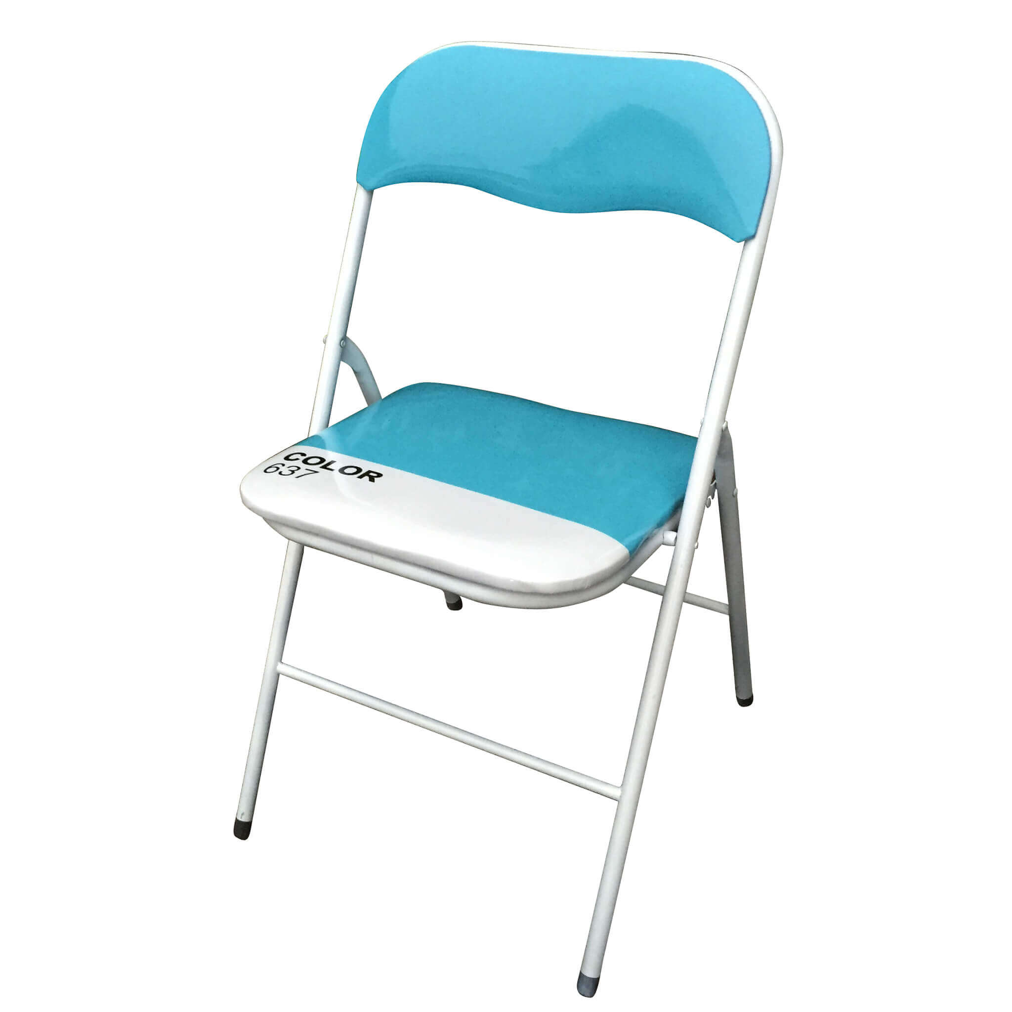 Sedia pieghevole da interno in acciaio con seduta e schienale in PVC imbottito Closy