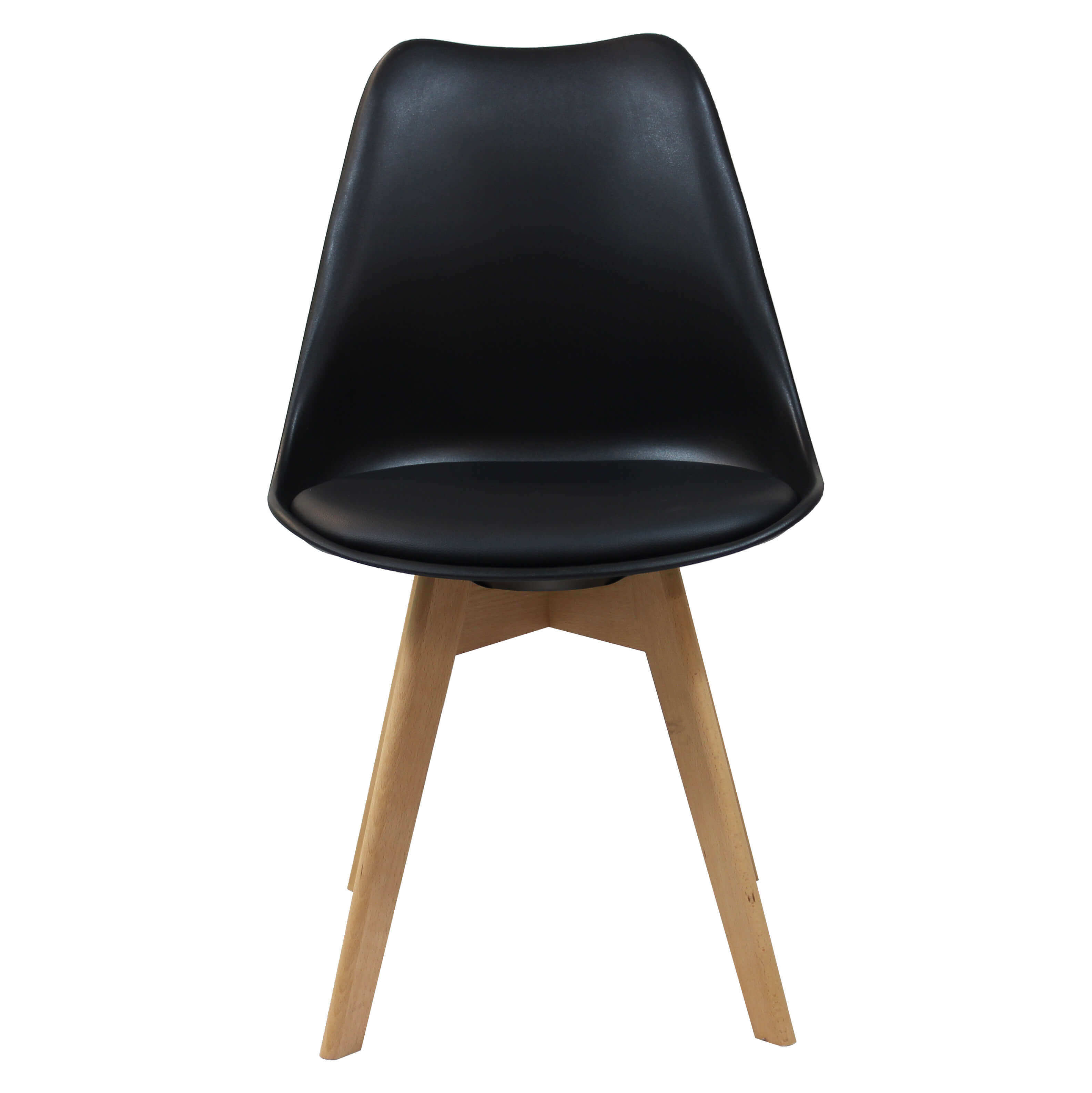 Sedia da interno in legno e materiale plastico con seduta imbottita Gary