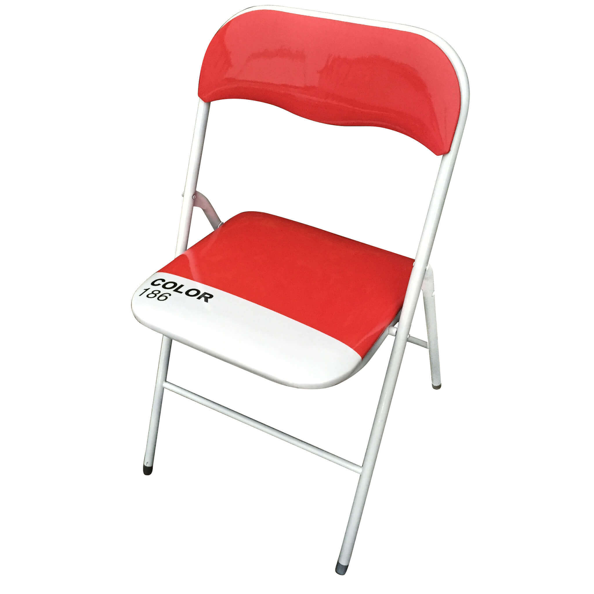 Sedia pieghevole da interno in acciaio con seduta e schienale in PVC imbottito Closy