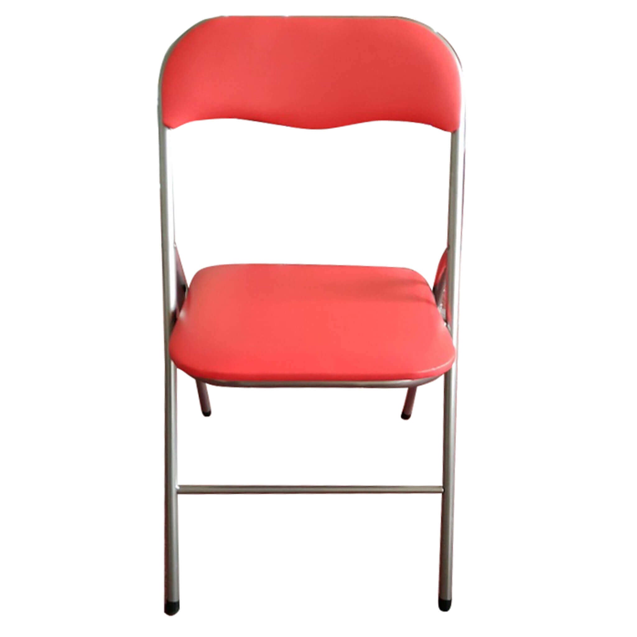 Sedia pieghevole da interno in acciaio con seduta e schienale in PVC imbottito Closy