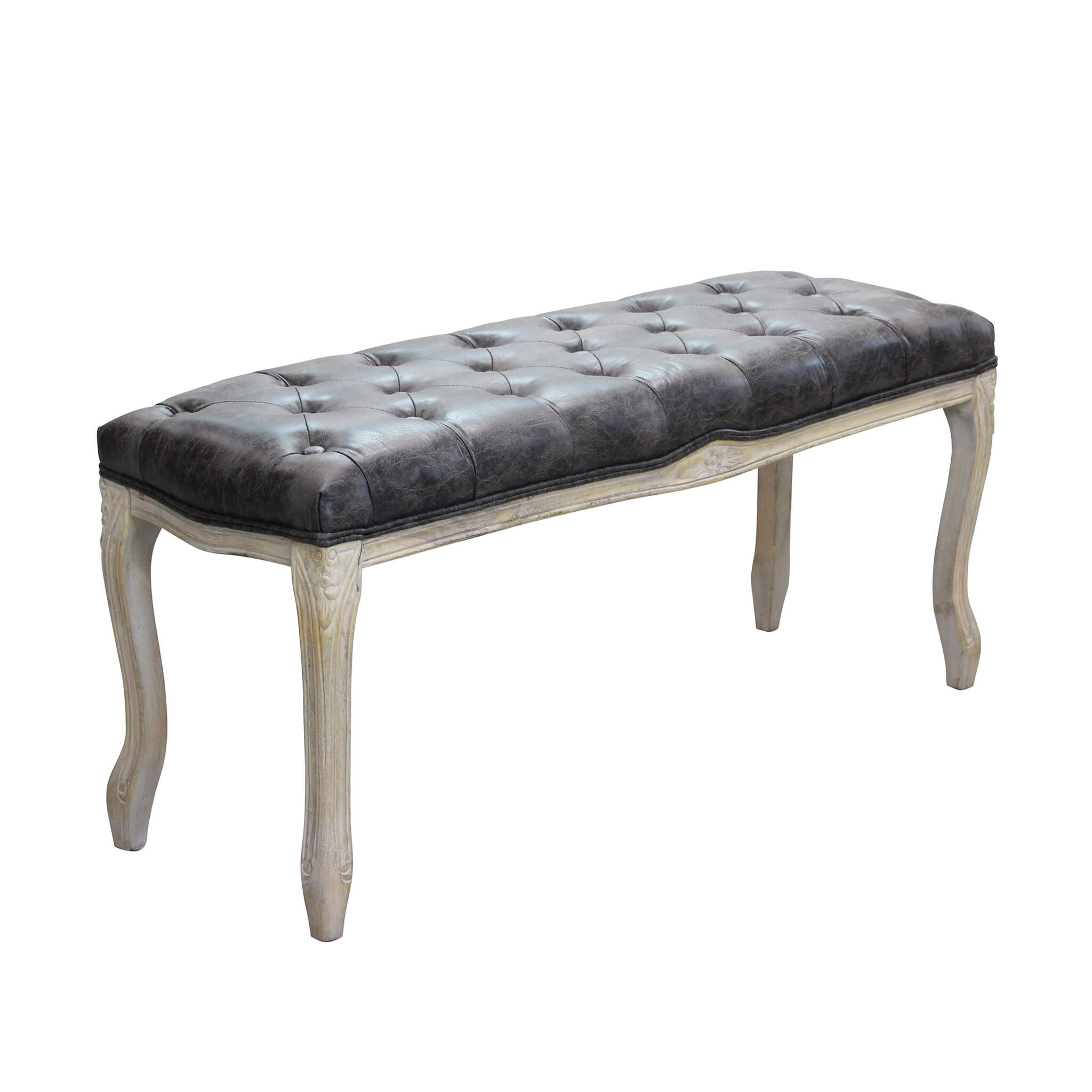 Panca Misty In Ecopelle Vintage Grigio