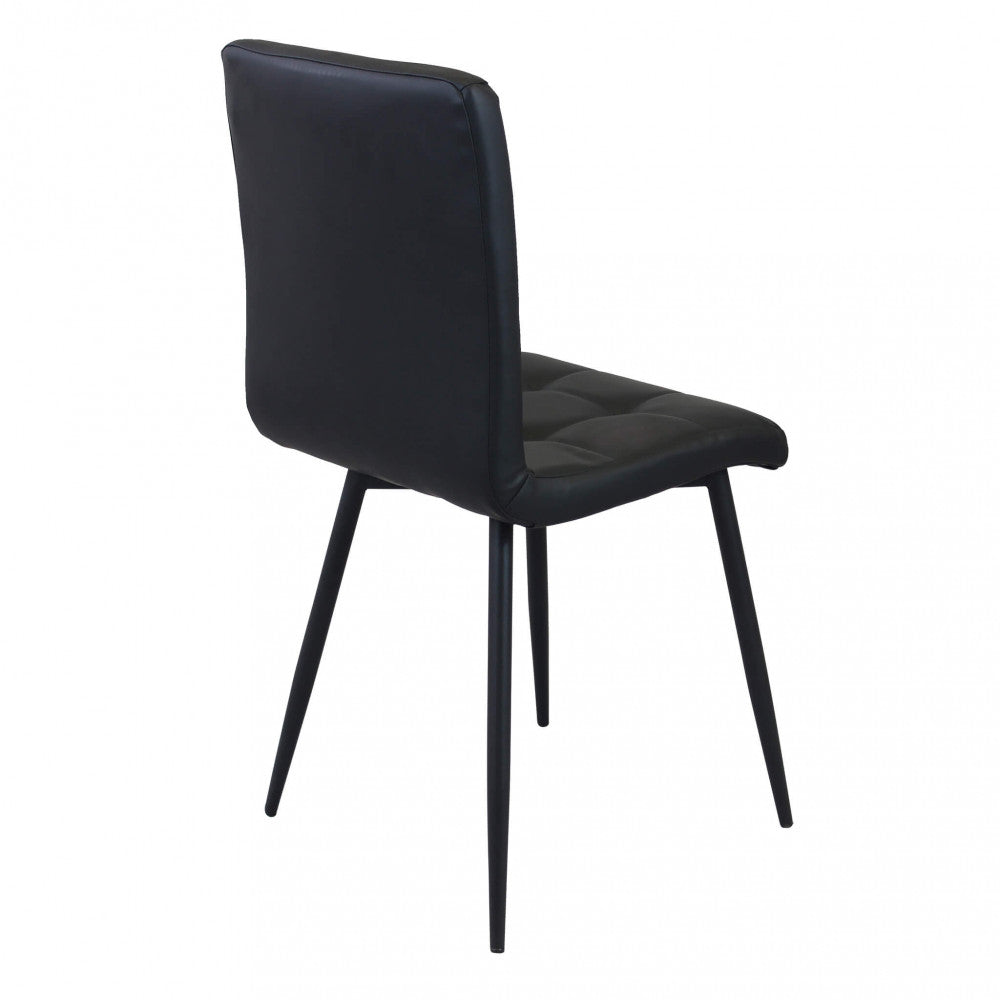 Sedia da interno sala da pranzo con struttura in metallo e seduta larga rivestita in ecopelle Ginter