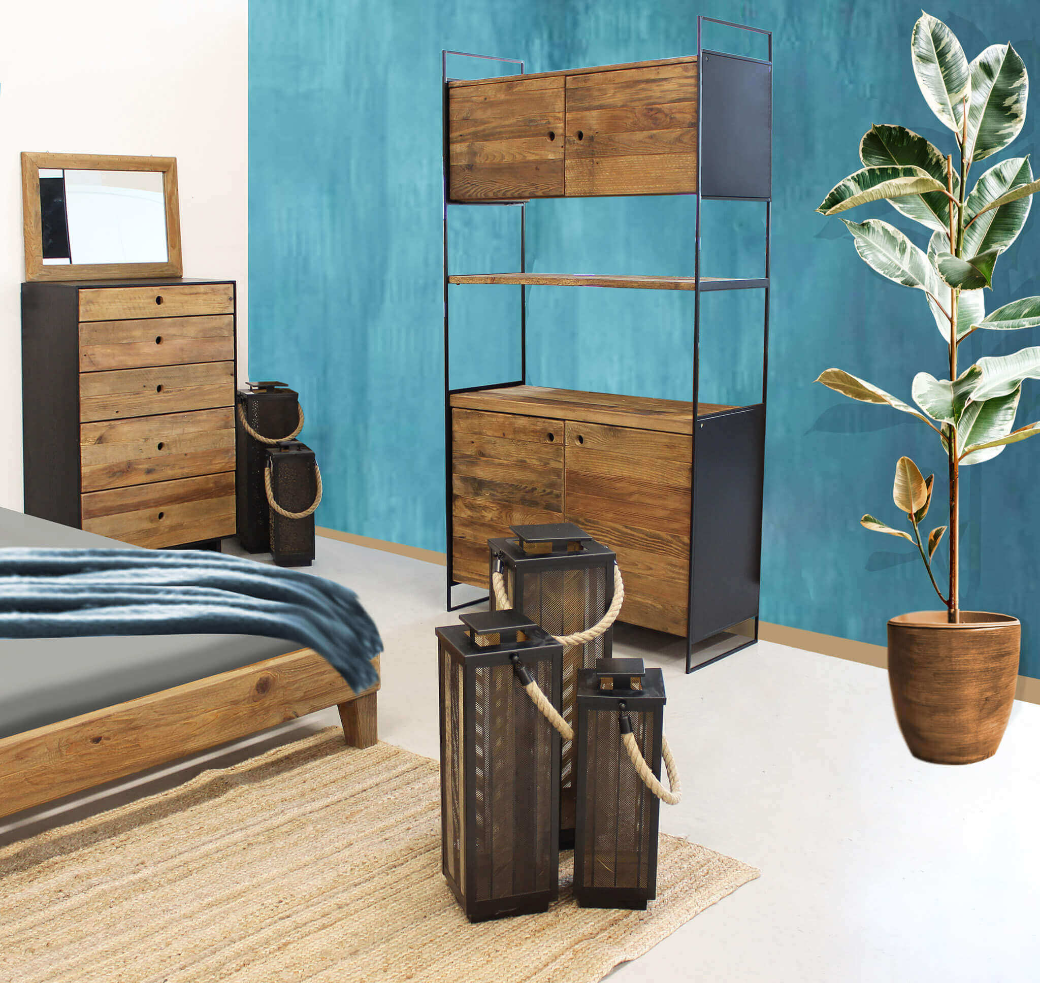 Set Di 3 Lanterne In Metallo Clarisse