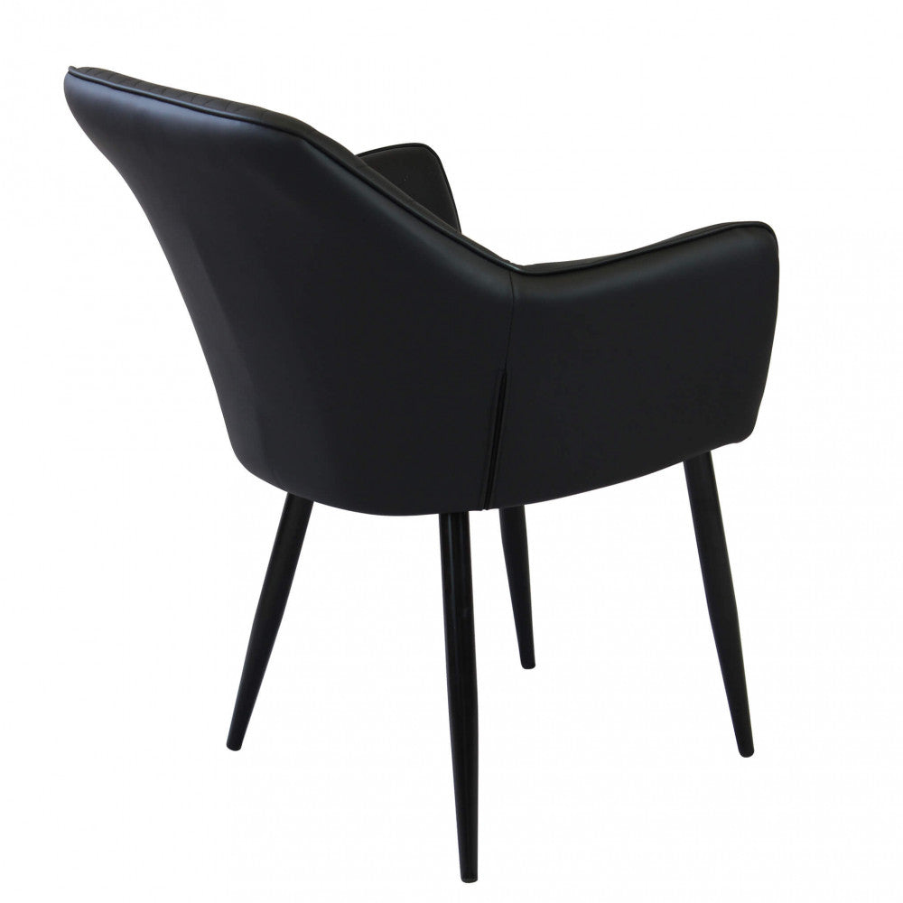 Sedia poltrona da interno con struttura in metallo e seduta larga imbottita rivestita in ecopelle Chair XL