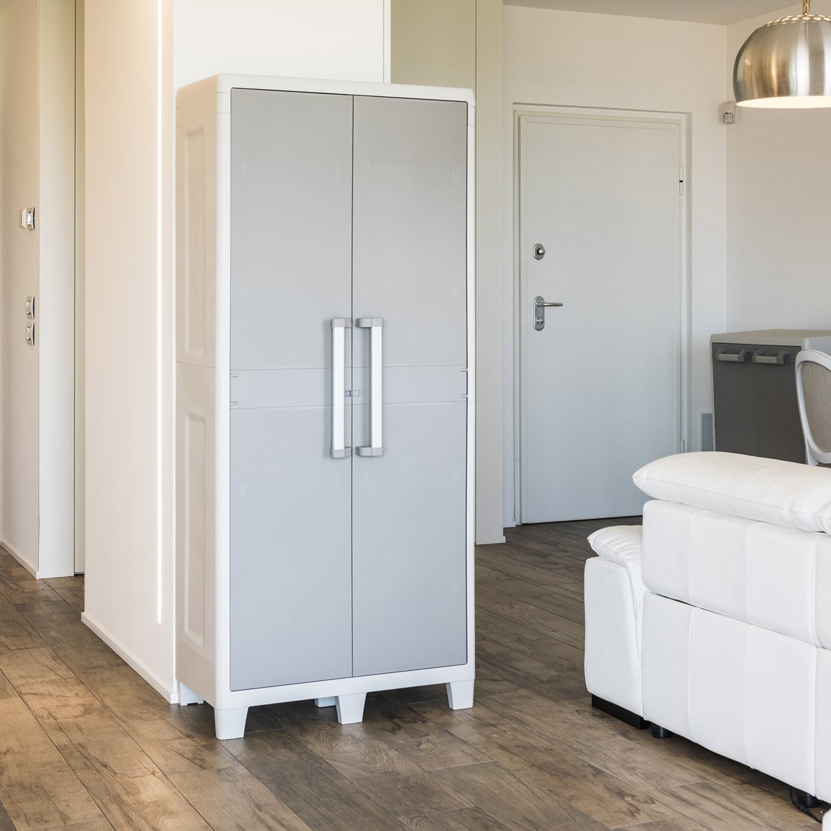 Armadio Tuttopiani in resina con ripiani grigio chiaro tortora Urban XL Toomax