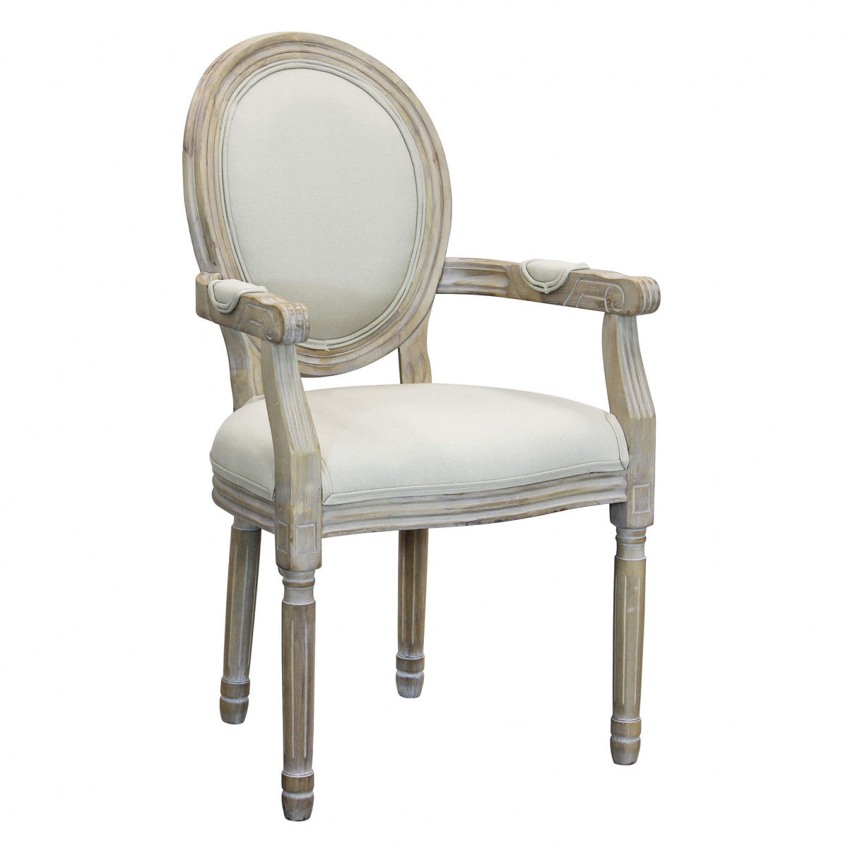 Sedia poltrona da interno in legno ed ecopelle con seduta e schienale imbottiti Provenza