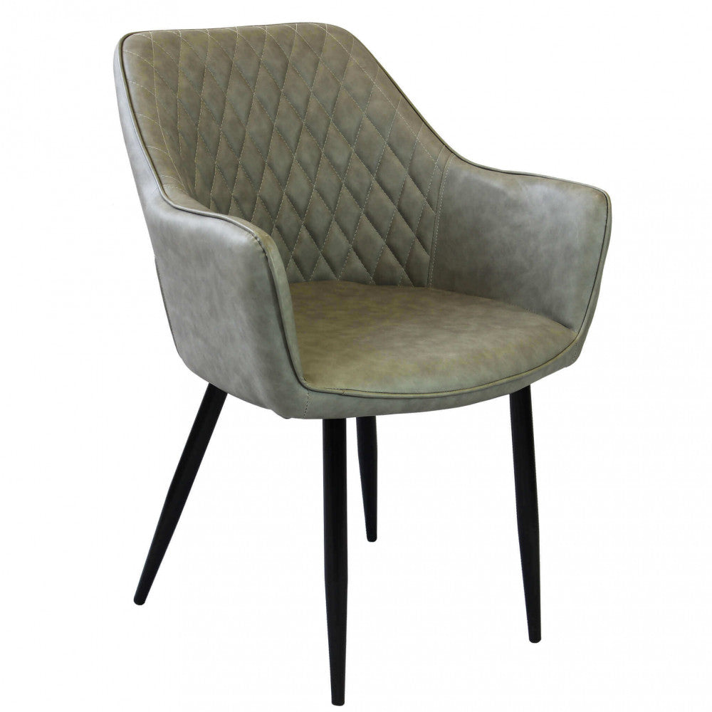 Sedia poltrona da interno con struttura in metallo e seduta larga imbottita rivestita in ecopelle Chair XL