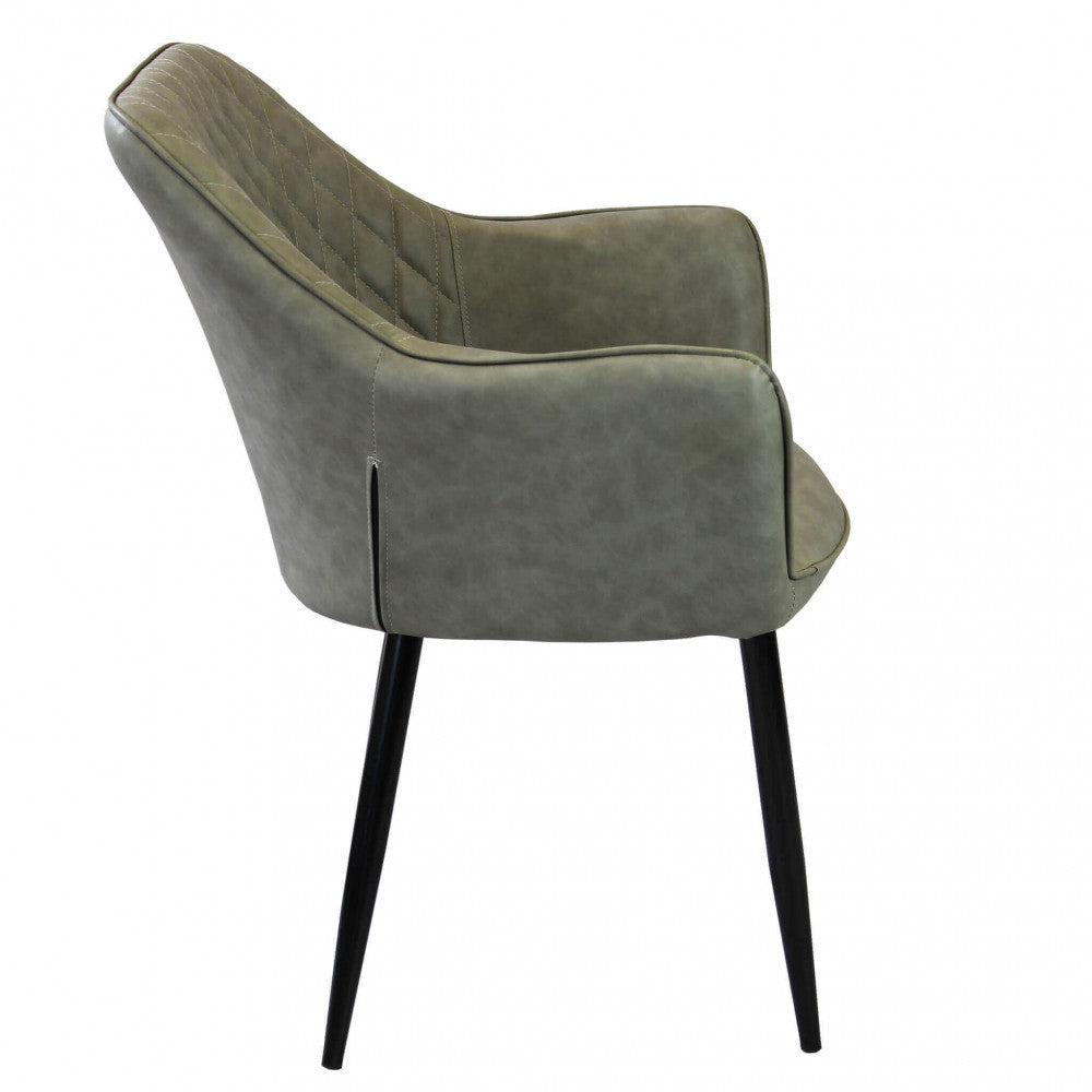 Sedia poltrona da interno con struttura in metallo e seduta larga imbottita rivestita in ecopelle Chair XL